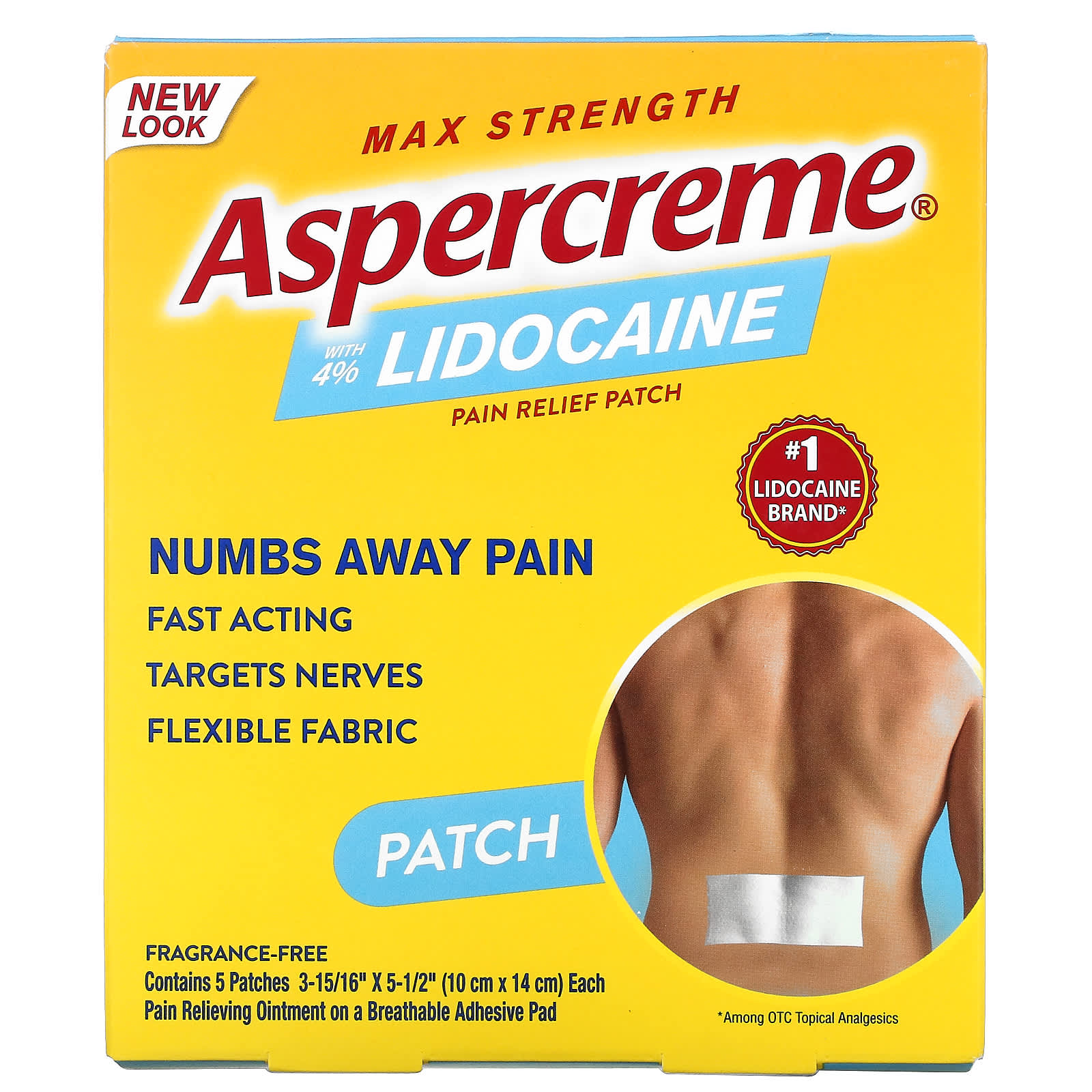 Обезболивающий Пластырь Aspercreme с 4% лидокаином, 5 пластырей – заказать  по выгодной цене из-за рубежа в «CDEK.Shopping»