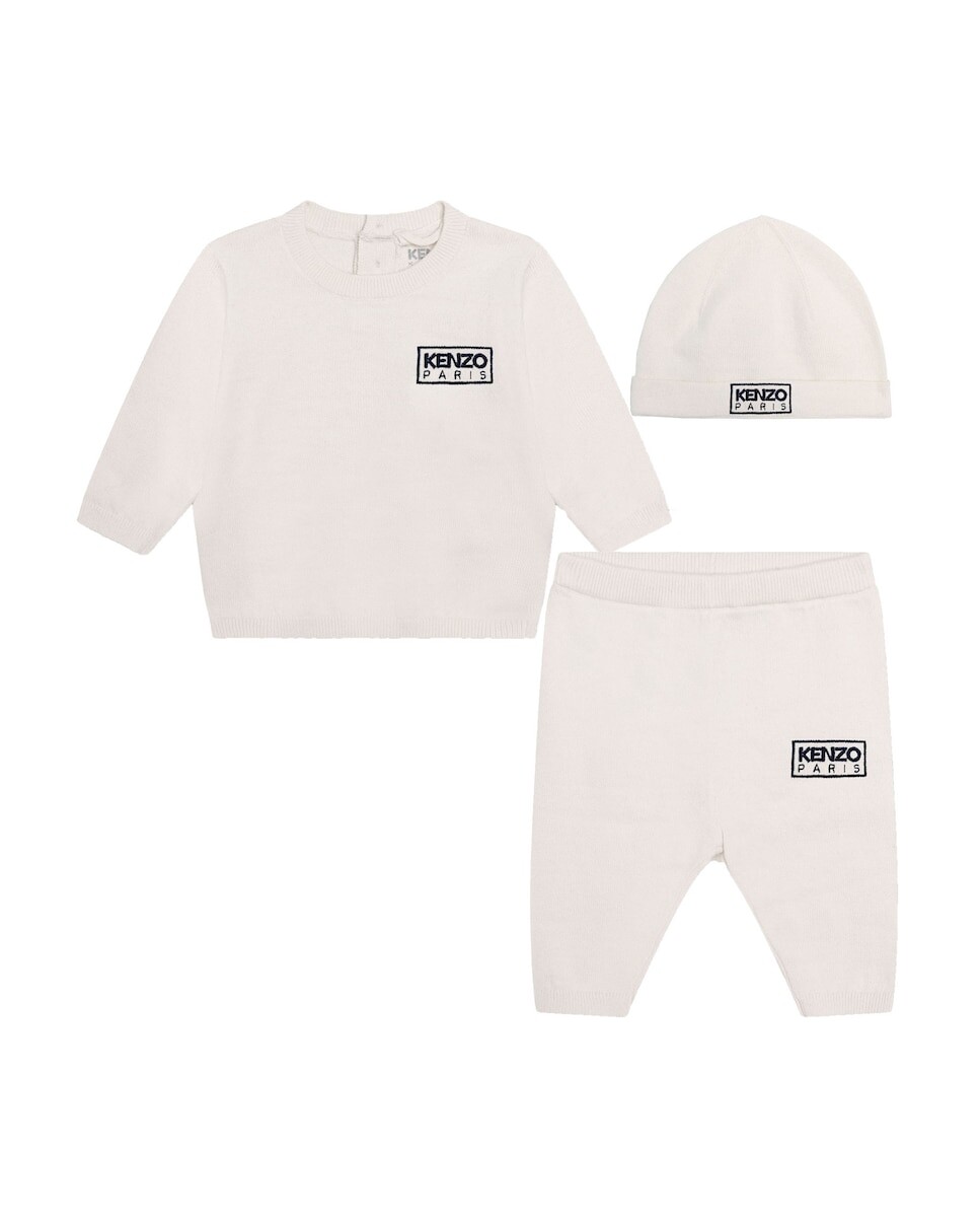 

Детский комплект из трех предметов белого цвета Kenzo, белый