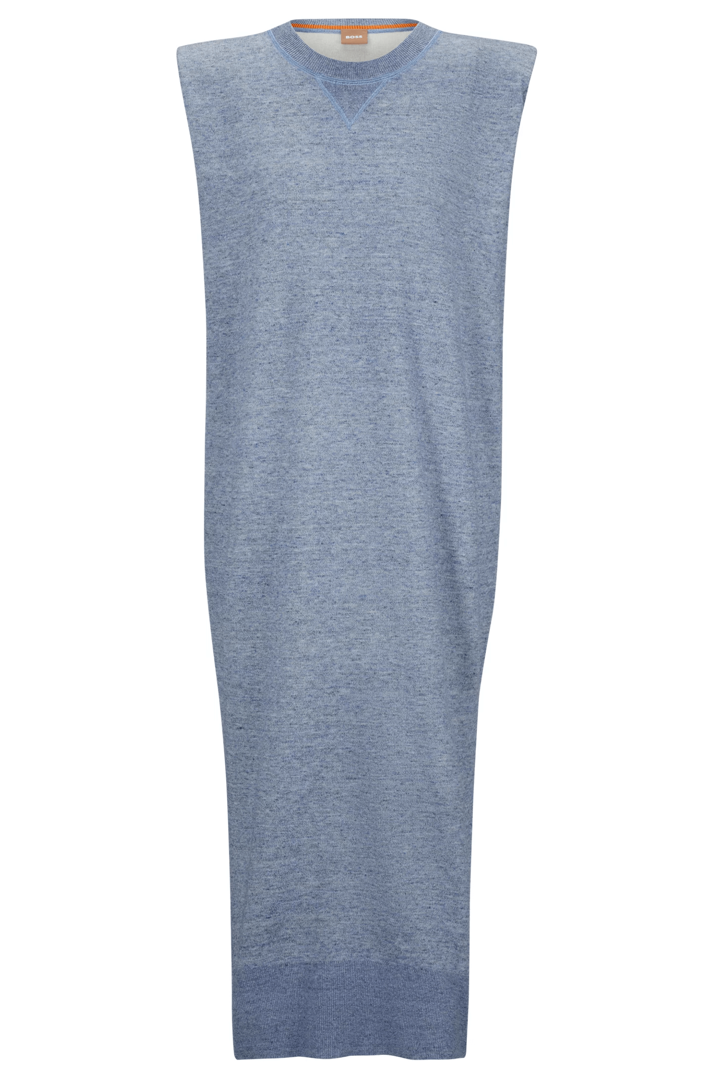 цена Платье Boss Sleeveless Knitted Sweatshirt-style In Melange Fabric, синий