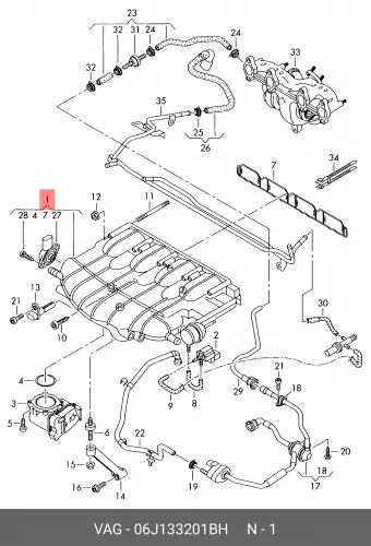 Коллектор впускной 06J133201BH VAG электроскрипка foix hve hve 06j
