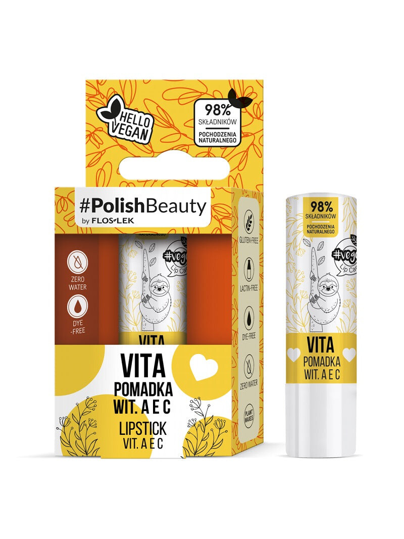 

Floslek Vege Lip Care Vita веганская губная помада Витамины A E C 4.1г