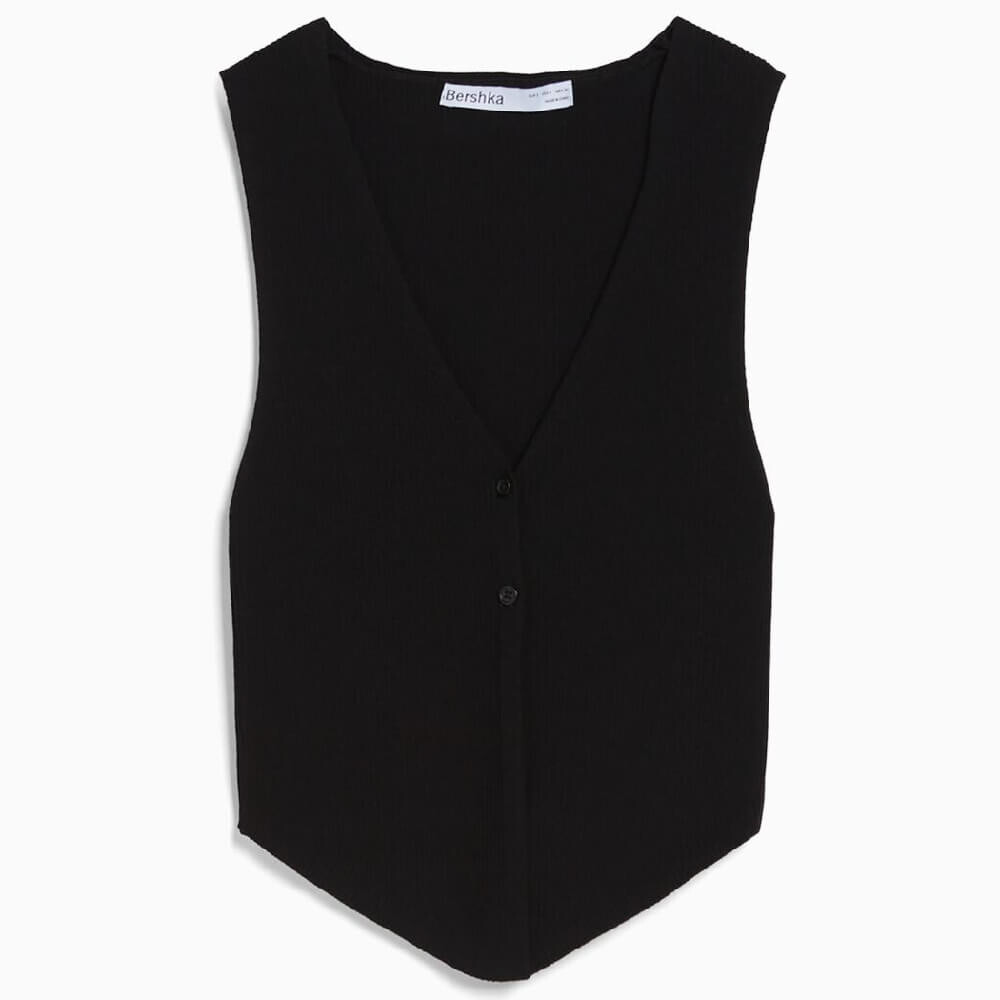 

Топ Bershka Knit Gilet-style, черный
