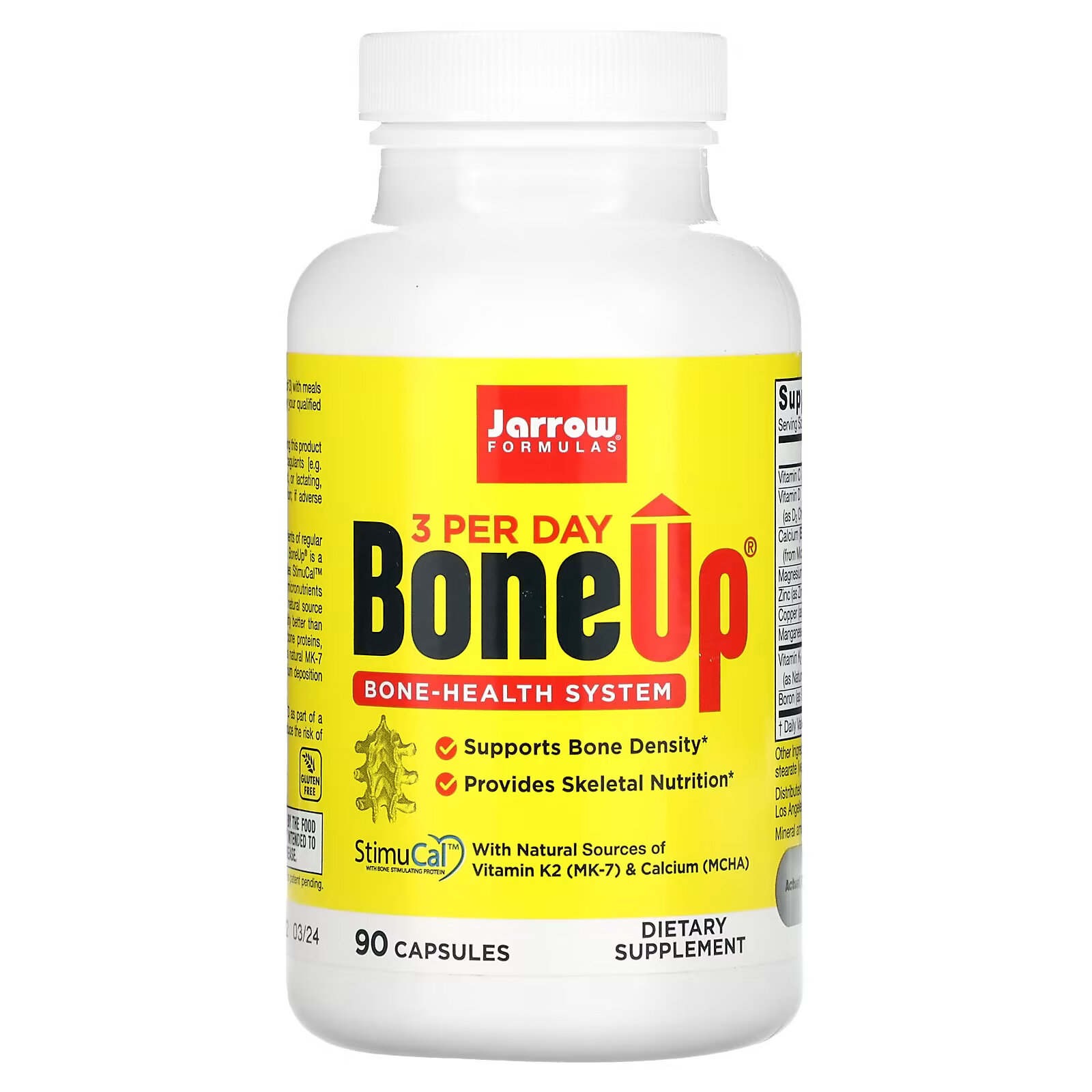 Jarrow Formulas, Bone-Up, три раза в день, 90 капсул система для здоровья костей bone up три раза в день 90 капсул jarrow formulas