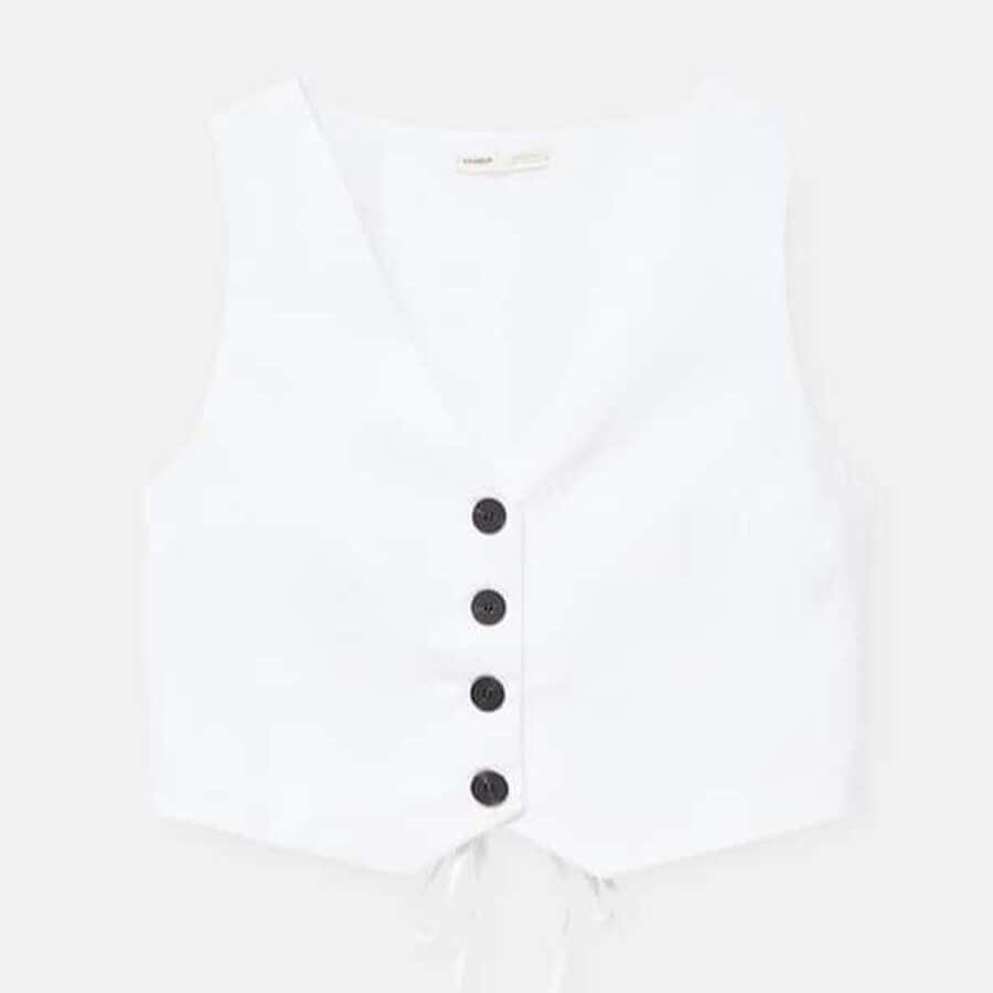 

Жилет Pull&Bear Smart Linen Blend, белый