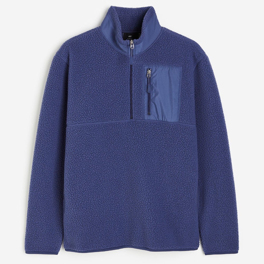 

Толстовка H&M Thermolite Regular Fit Teddy Fleece, синий