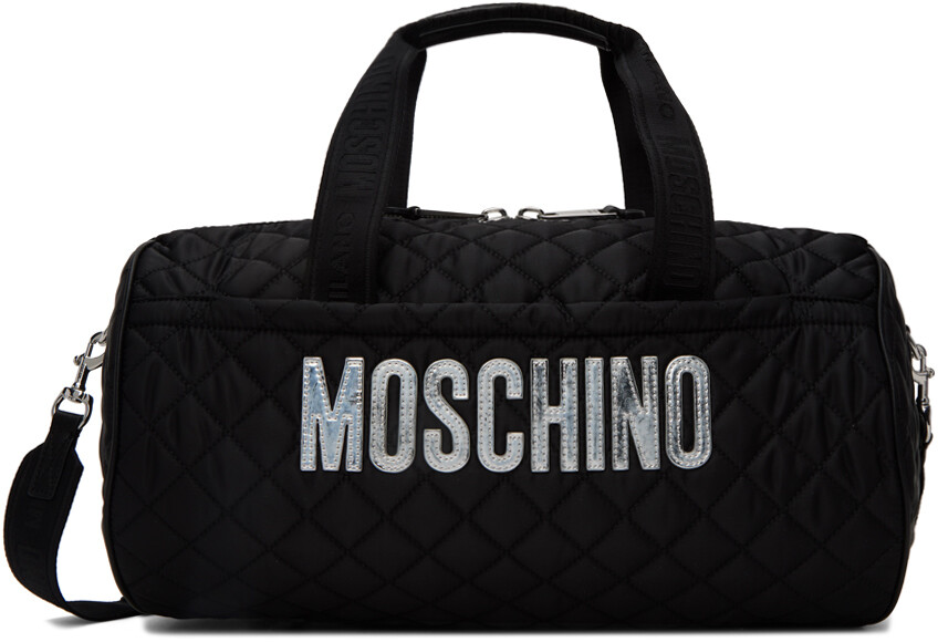 

Черная стеганая спортивная сумка Moschino