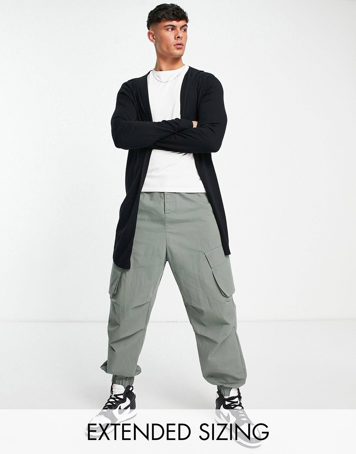 

Черный вязаный кардиган с капюшоном ASOS DESIGN