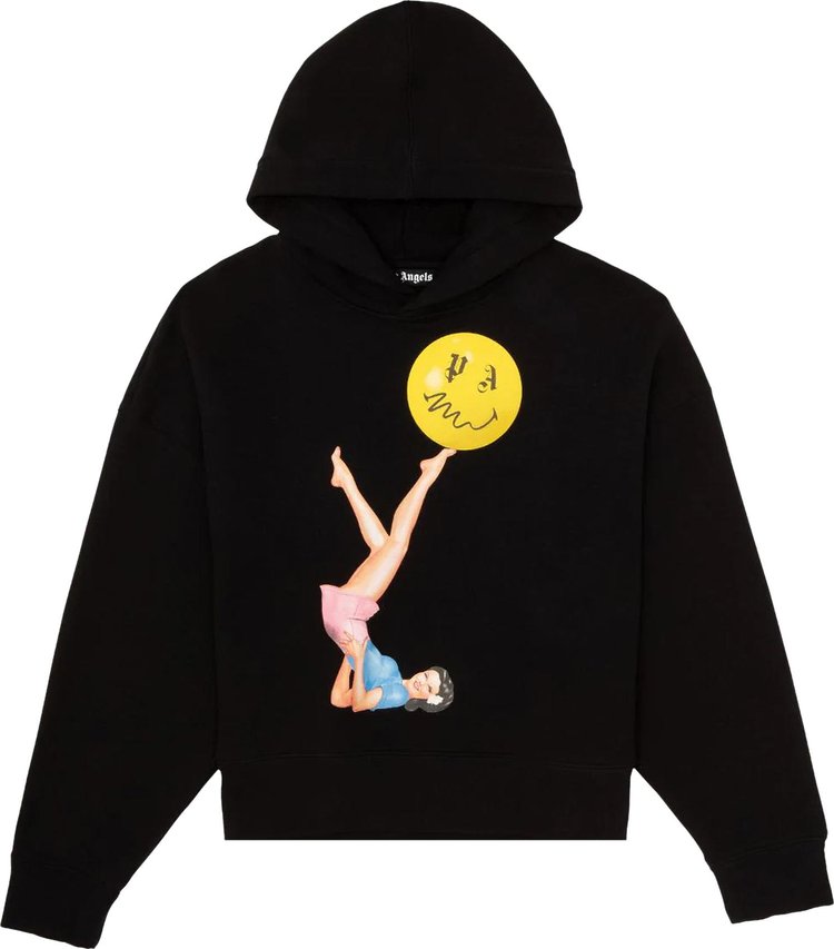 Худи Palm Angels Juggler Pin Up Hoodie 'Black/Pink', черный - фото