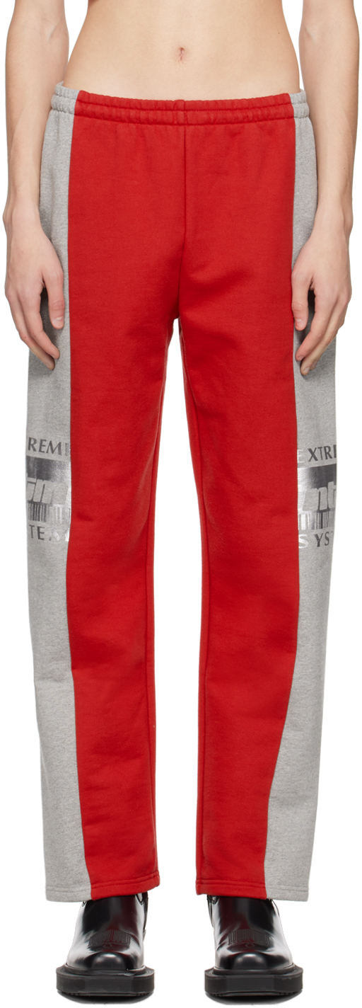 Красно-серые брюки для отдыха 'Extreme System' VTMNTS