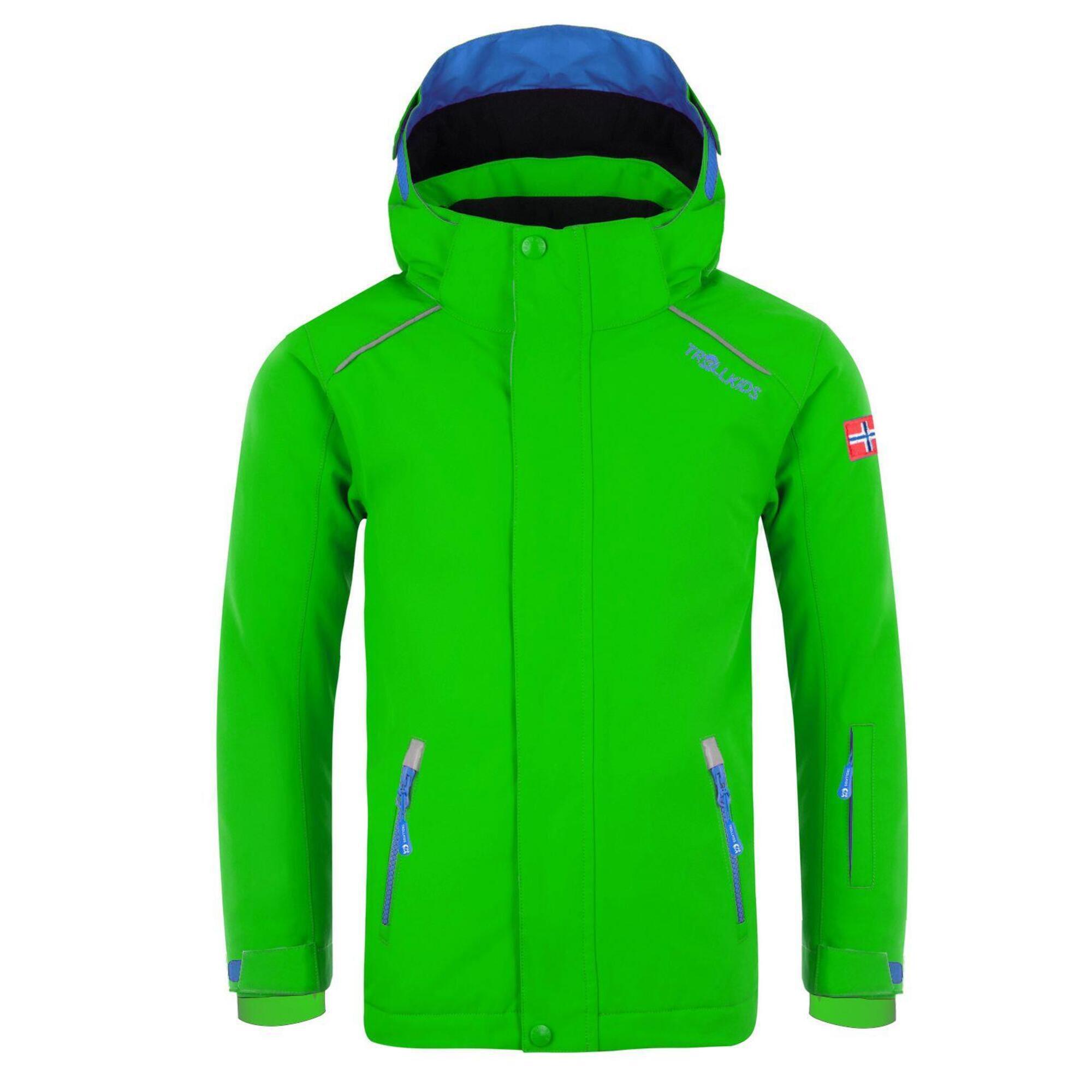 цена Детская лыжная куртка Holmenkollen PRO непромокаемая светло-зеленая TROLLKIDS, светло-зеленый