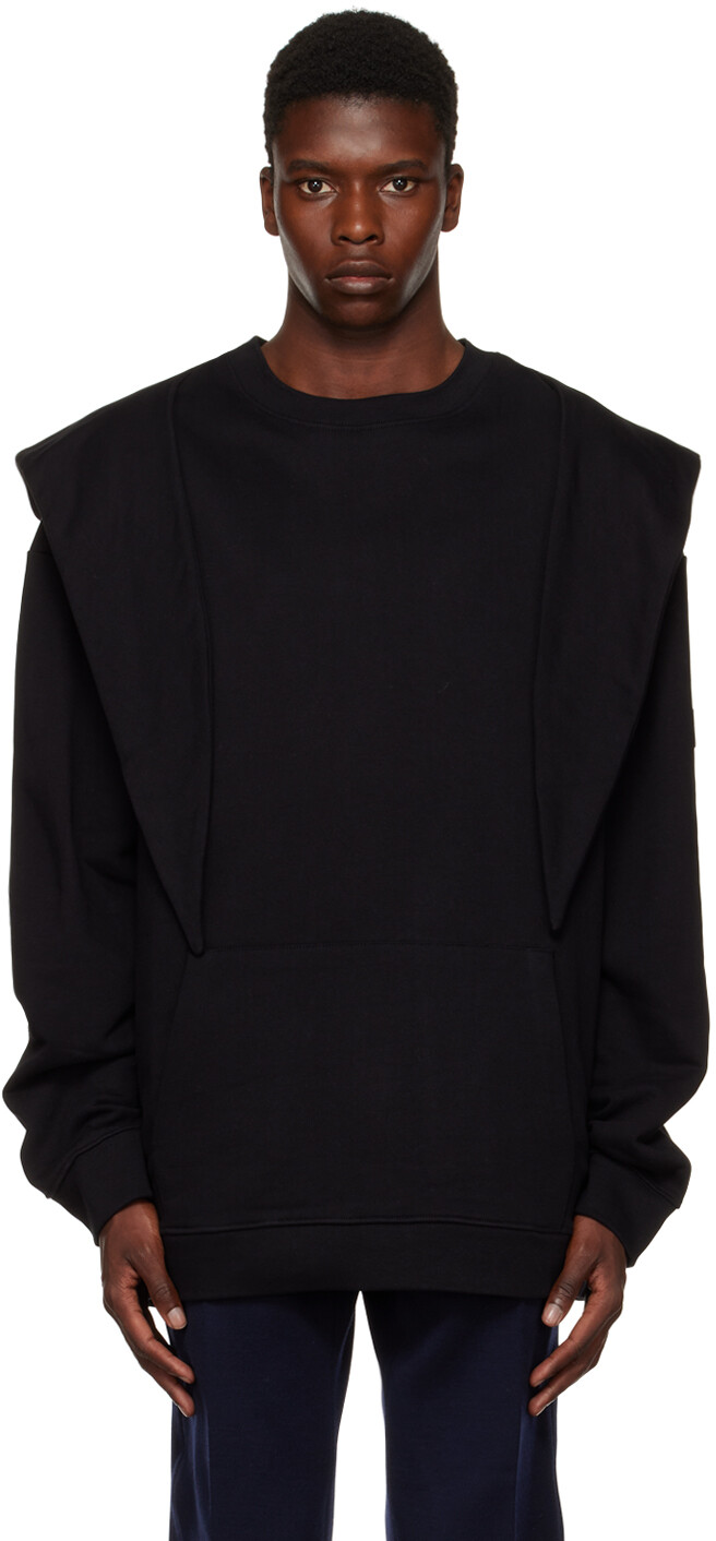 

Черный свитер с капюшоном и узлом Raf Simons