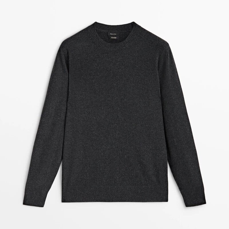 

Свитер Massimo Dutti 100% Cashmere Crew Neck, темно-серый