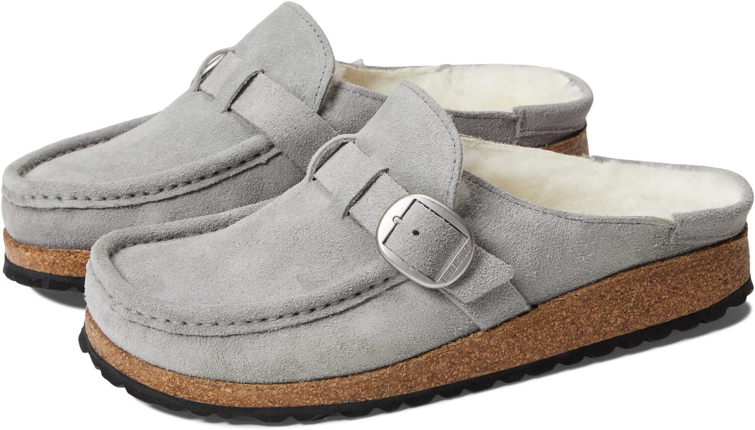 

Сабо Buckley Shearling - Suede Birkenstock, цвет Stone Coin/Natural Suede/Shearling