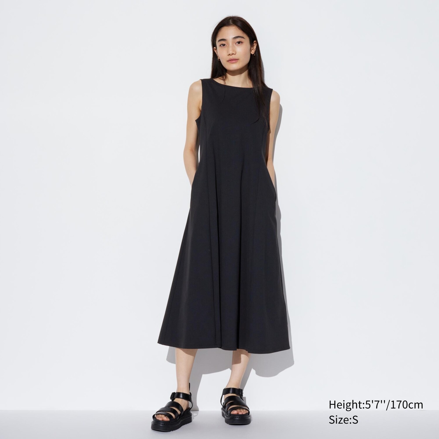 

Ультраэластичное платье без рукавов airism UNIQLO, черный