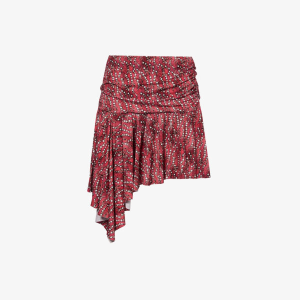 Мини-юбка Juliany с абстрактным узором из эластичной ткани Isabel Marant, цвет cranberry