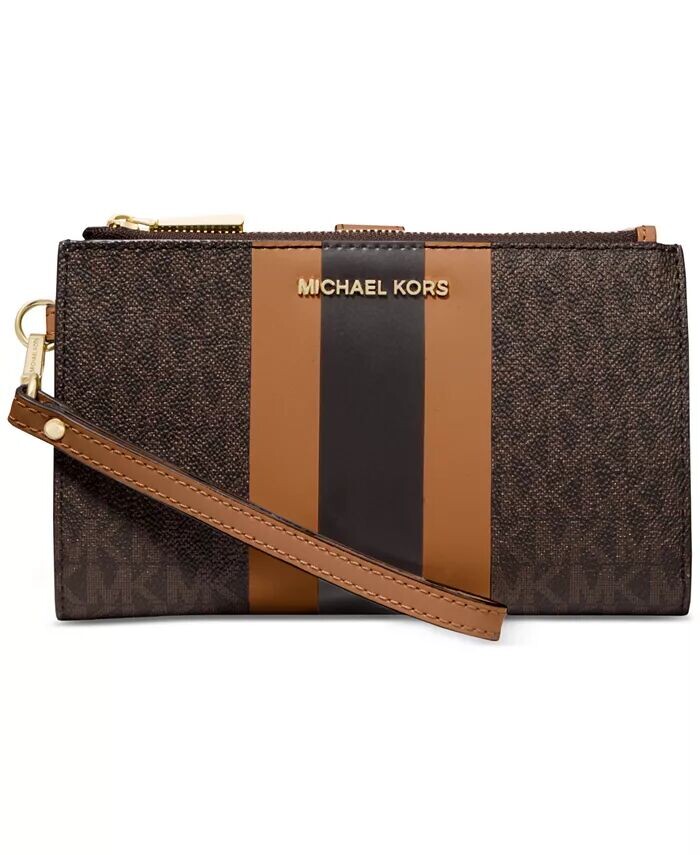 

Ремешок с двойной молнией и логотипом Jet Set Michael Kors, коричневый