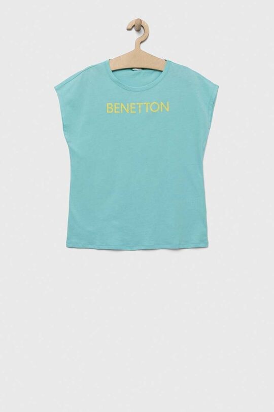 

Детская хлопковая футболка United Colors of Benetton, бирюзовый