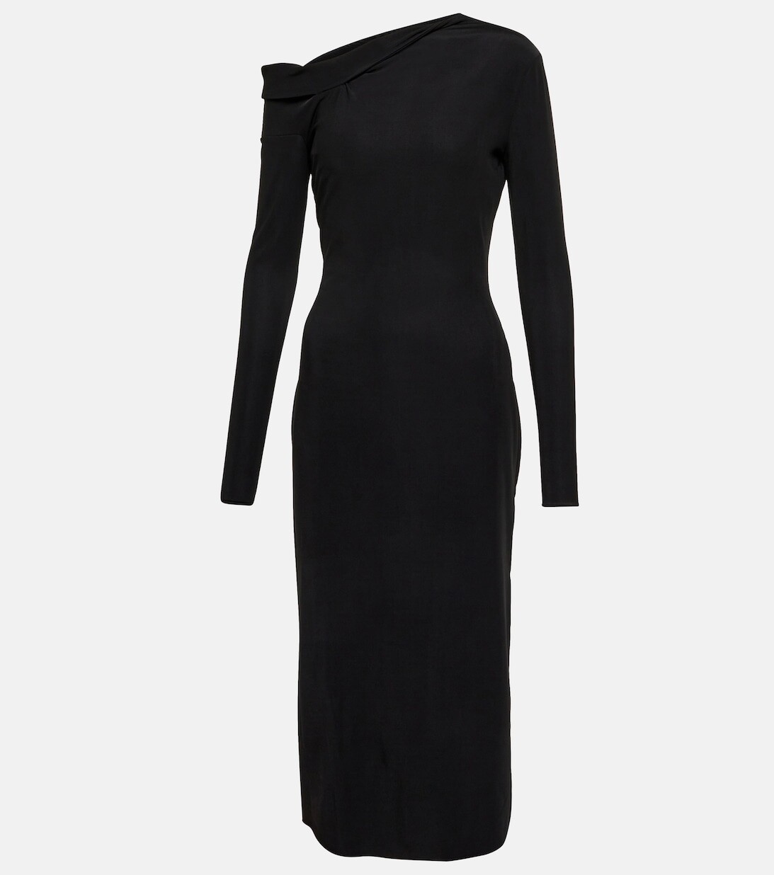 

Трикотажное платье миди на одно плечо TOM FORD, черный