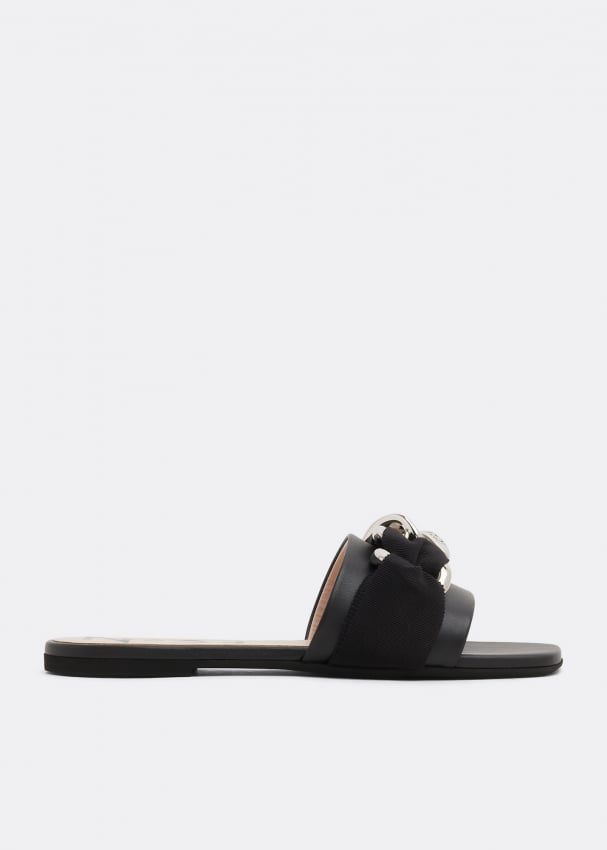 Сандалии NO.21 Chunky chain-embellished slide sandals, черный