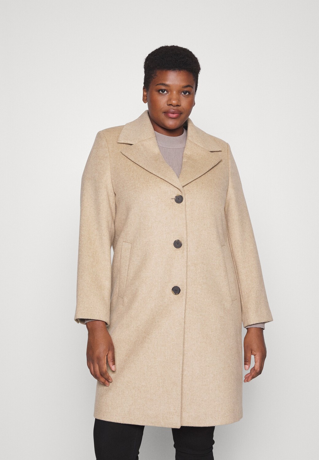 

Пальто классическое Selected Femme Curve, бежевый