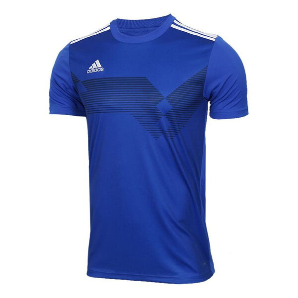 

Футболка Adidas Campeon19 Jsy Casual Sports Breathable Soccer/Football Short Sleeve Blue T-Shirt, Синий