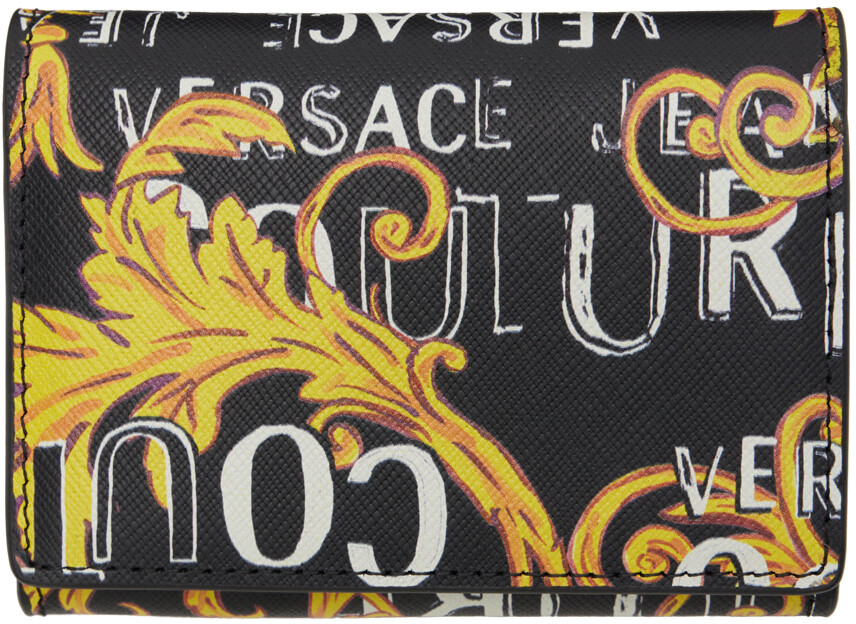 

Черный кутюрный кошелек с логотипом Versace Jeans Couture