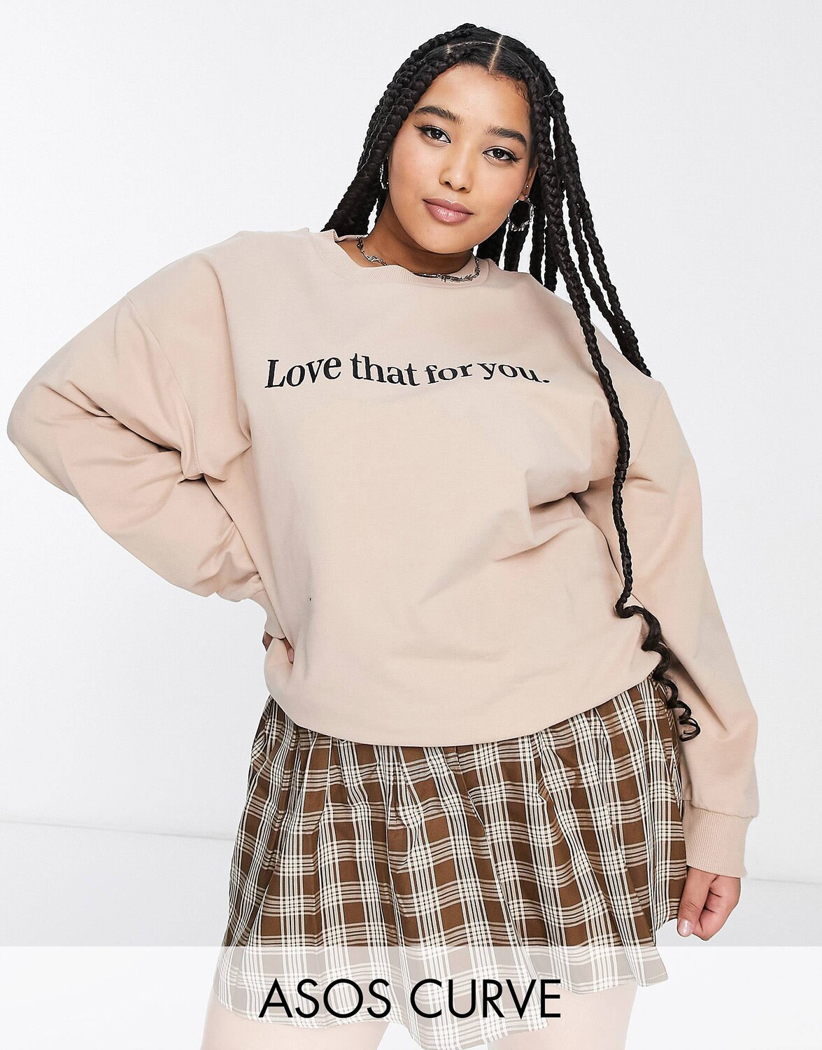 

Натуральный пот ASOS DESIGN Curve love that for you, Серый