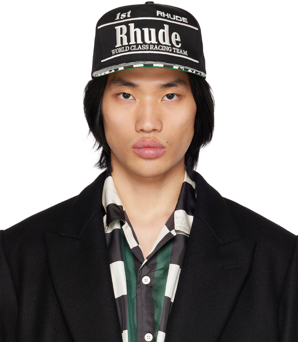 

Черная кепка с вышивкой Rhude