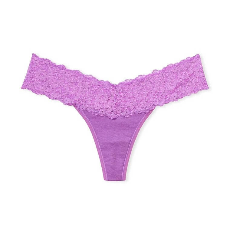 

Трусики-стринги Victoria's Secret The Lacie Lace-Waist Cotton, светло-фиолетовый