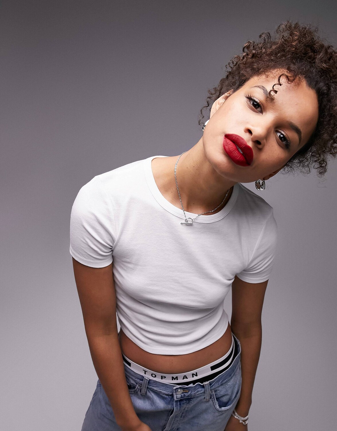 

Белая повседневная футболка Topshop Tall, Белый
