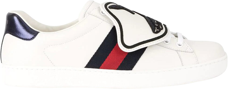 Кроссовки Gucci Ace Sneaker Shark Removeable Patches, белый - фото