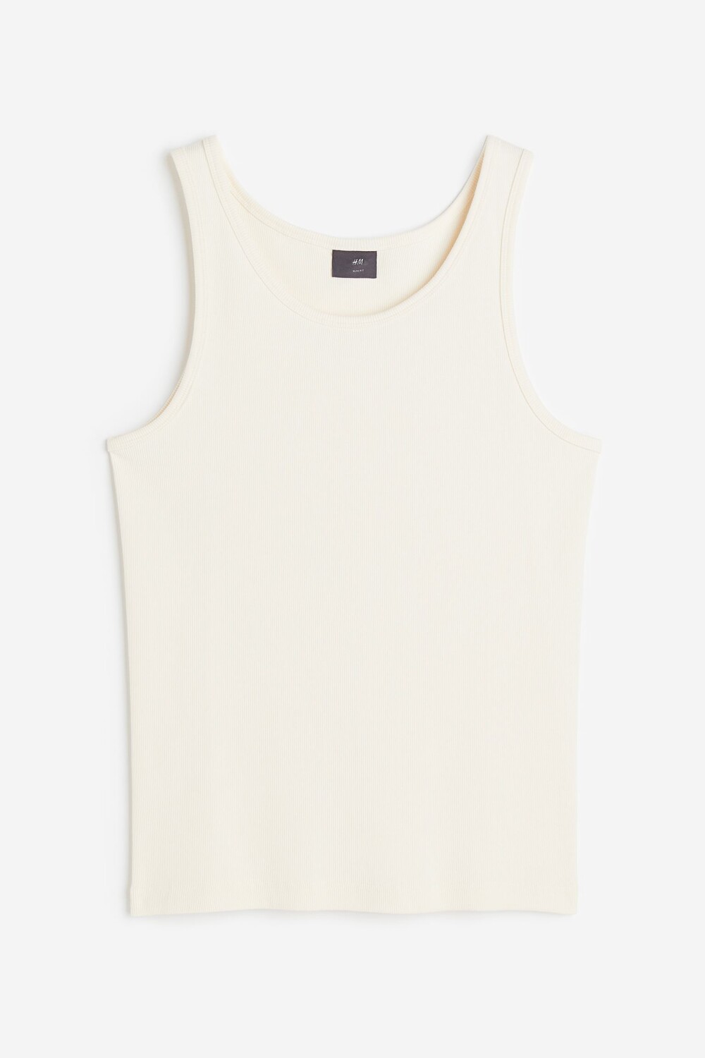 

Майка H&M Slim Fit Ribbed Tank, кремовый