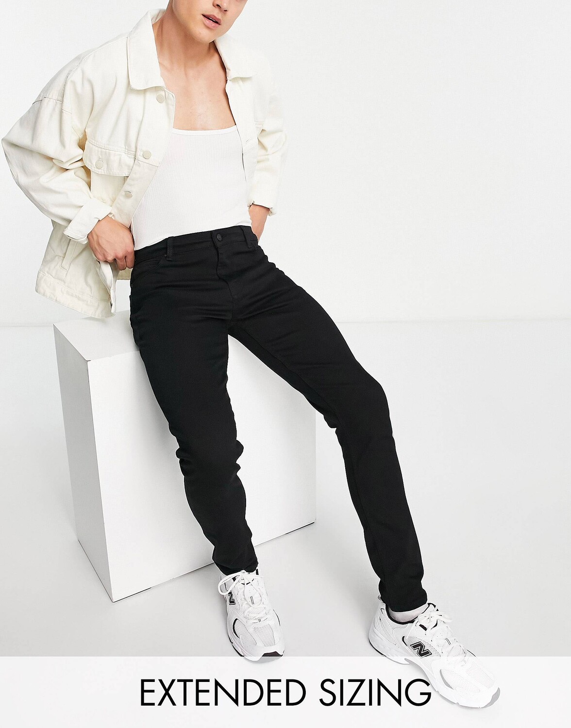 

Джинсы скинни без выцветания ASOS DESIGN, чёрный