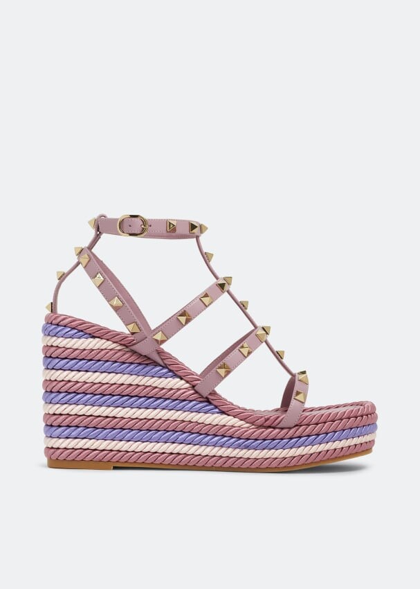 

Сандалии VALENTINO GARAVANI Rockstud wedge sandals, фиолетовый