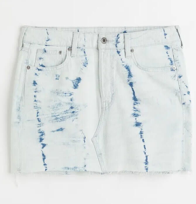

Юбка H&M Low Waist Denim, голубой/рисунок