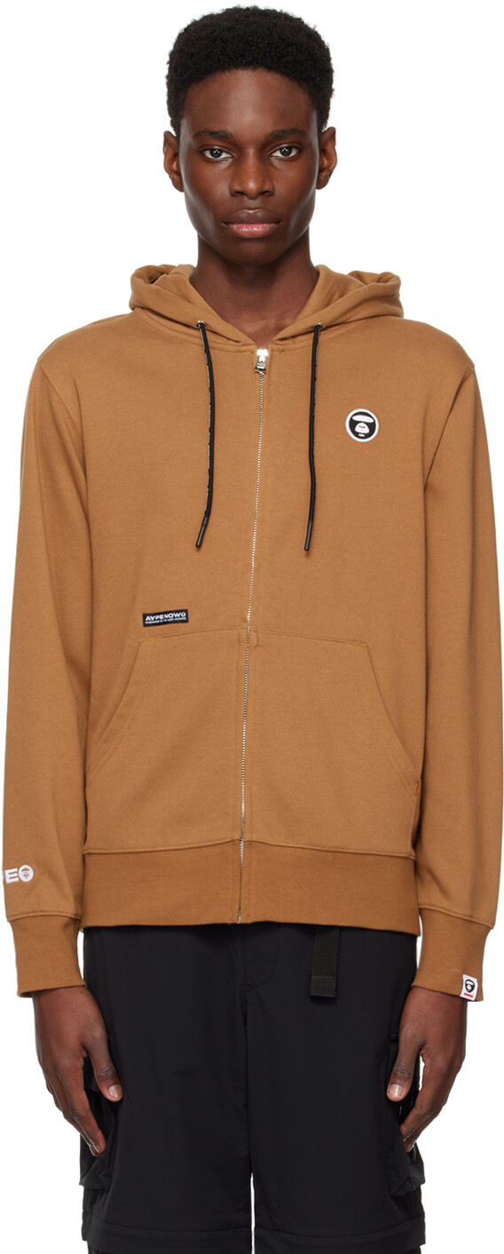 

Коричневая толстовка с капюшоном на молнии AAPE by A Bathing Ape