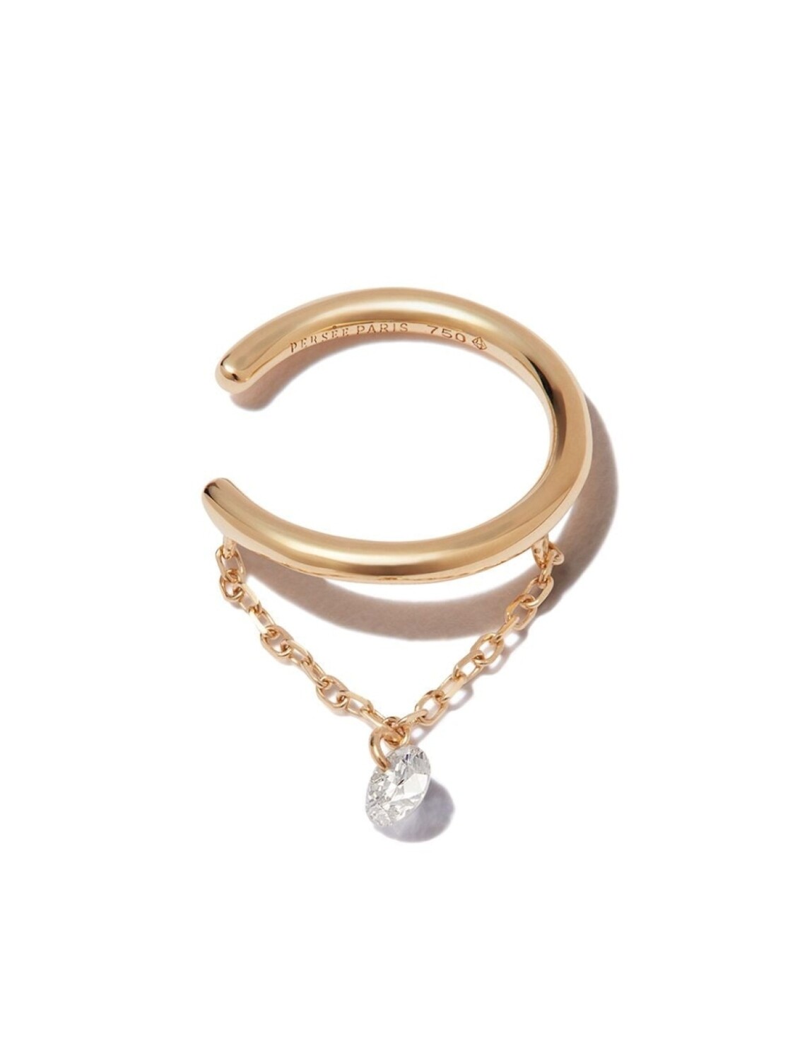 

Серьга-кафф из желтого золота с бриллиантами Persée, золотой