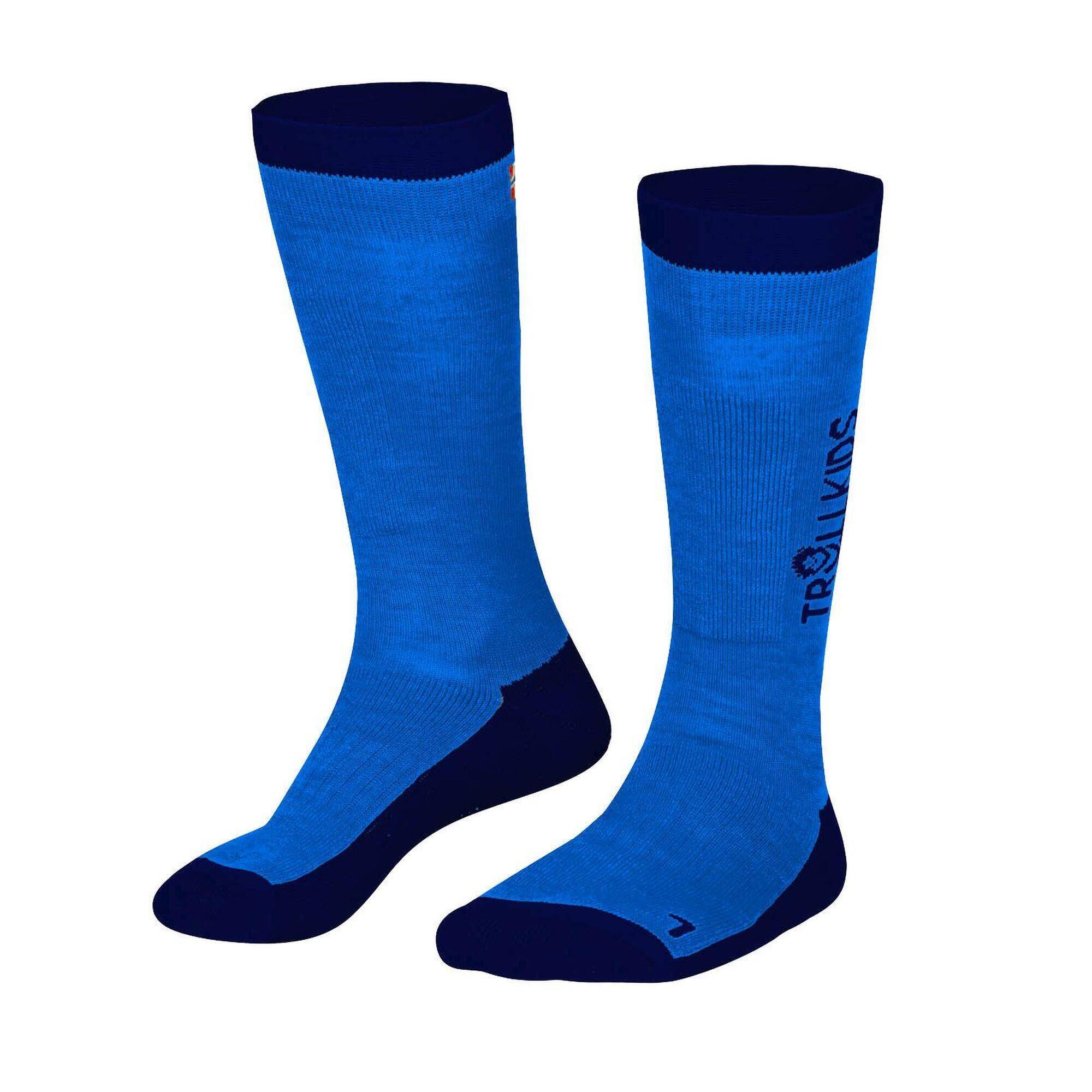 Комплект носков Trollkids Ski, 2 пары, синий/темно-синий комплект носков uniqlo темно синий