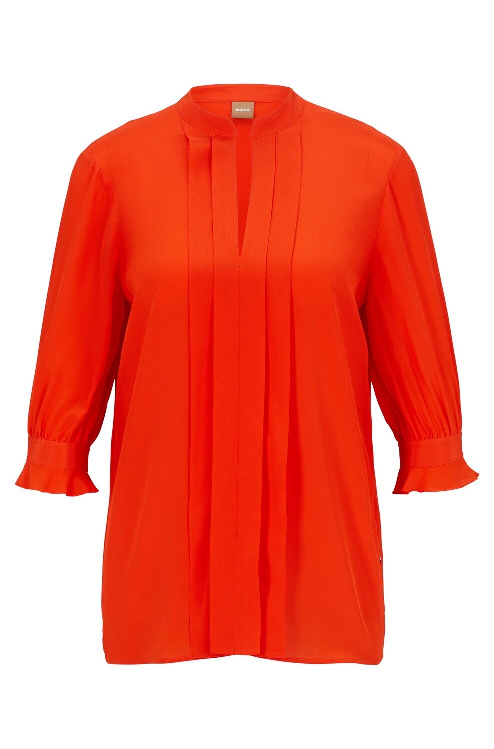 

Блуза Hugo Boss Regular-fit In Pure Silk With Pleat Front, оранжевый