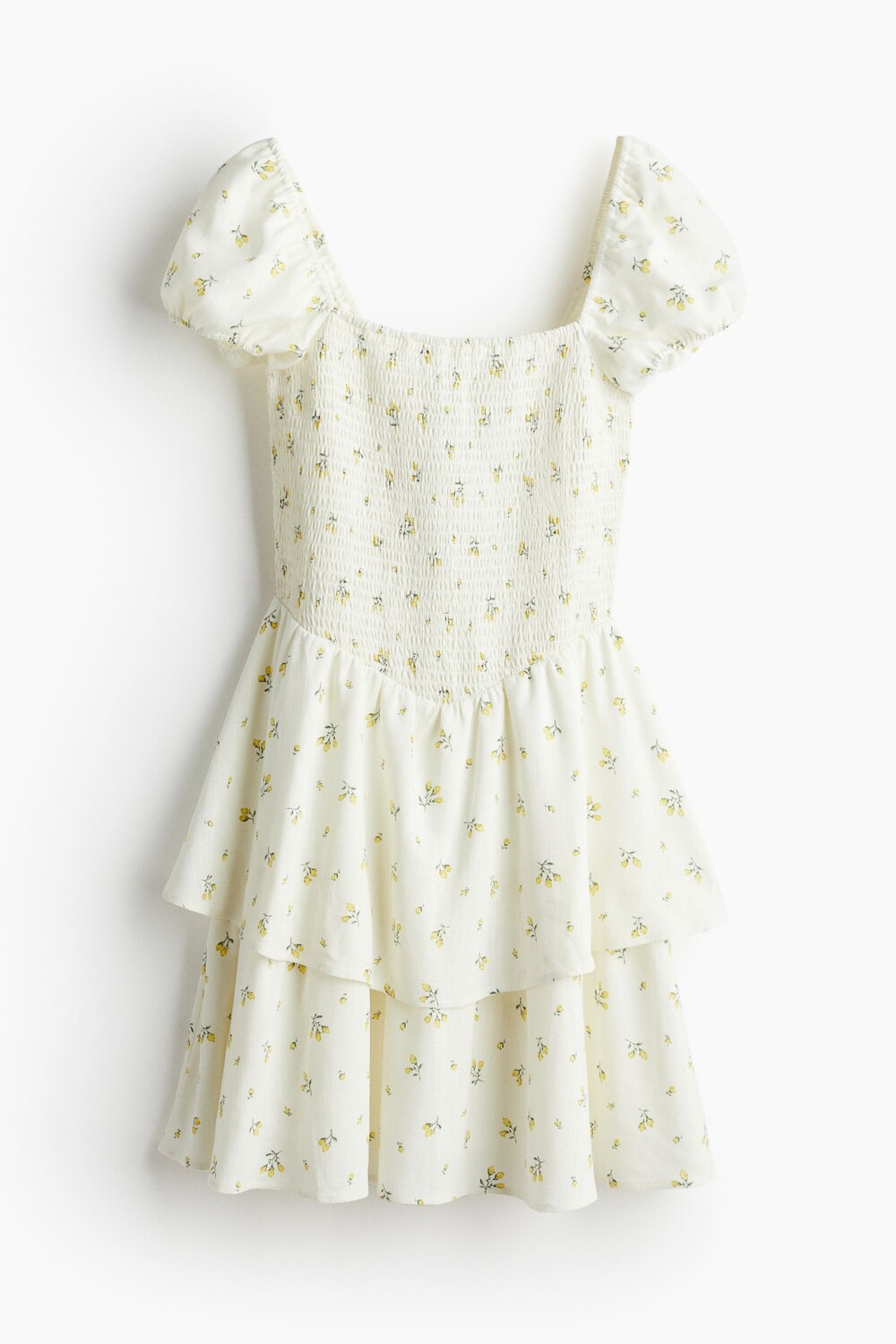 

Платье H&M Tiered-skirt Smocked, кремовый