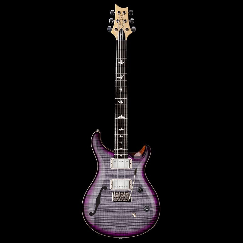 

PRS Limited Run CE-24 Semi Hollow with Bird Inlays, Ebony Fingerboard, Flame Top, звукосниматели 57/08 — Faded Grey Black Purple Burst [ПРЕДЗАКАЗ]