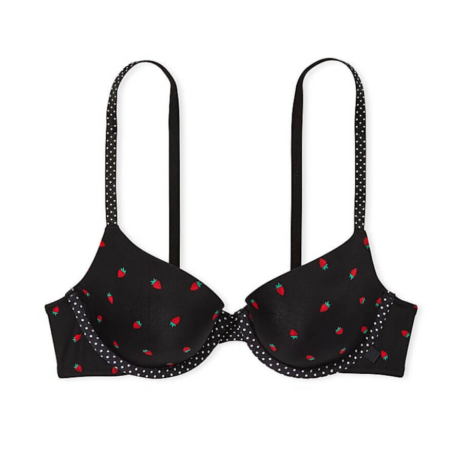 

Бюстгальтер на косточках Victoria's Secret Sexy Tee Push-Up, черный/красный