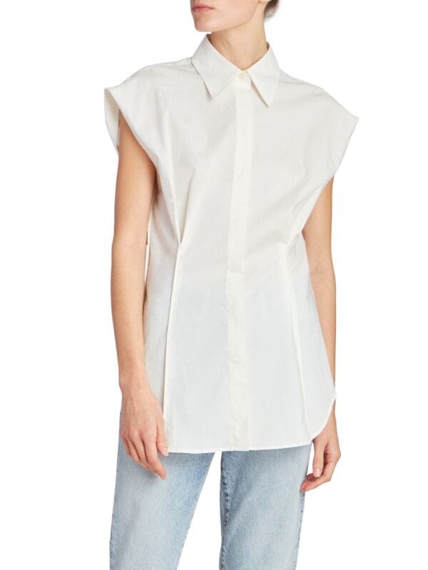 

Поплиновая рубашка sanja без рукавов Acne Studios White