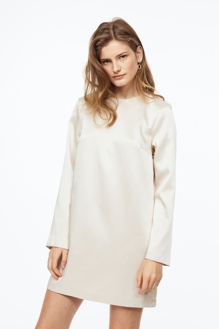 

Платье с длинными рукавами H&M, сливочный