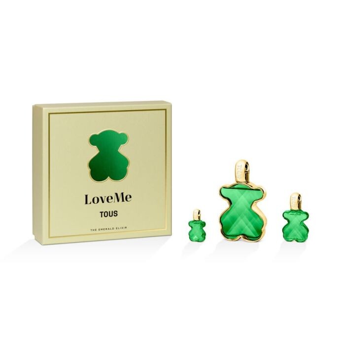 

Туалетная вода унисекс Estuche Loveme The Emerald Elixir Parfum Tous, EDP 90 ml + EDP 15 ml + Mini