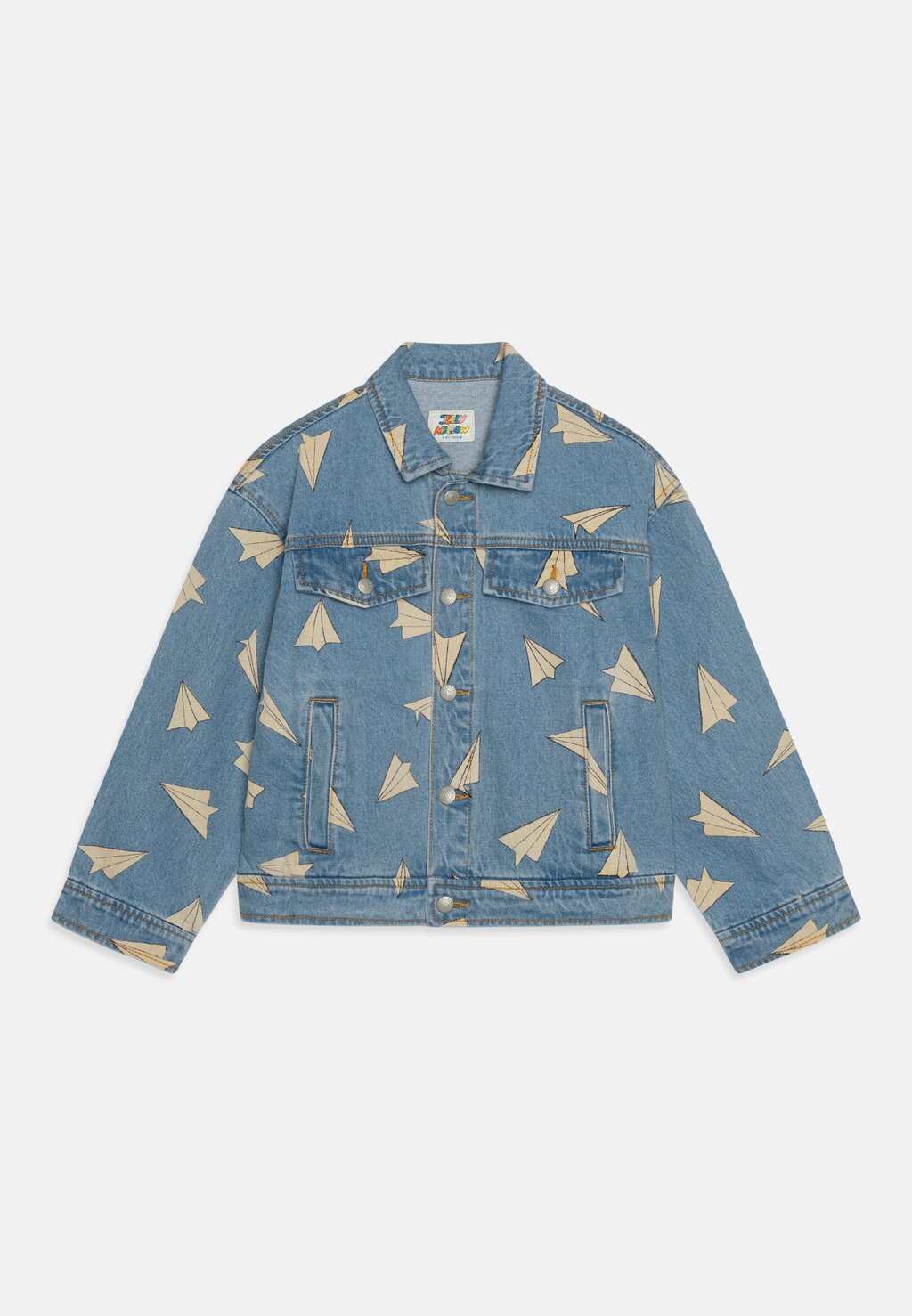 цена Джинсовая куртка PAPER AIRPLANE UNISEX Jelly Mallow, цвет indigo denim