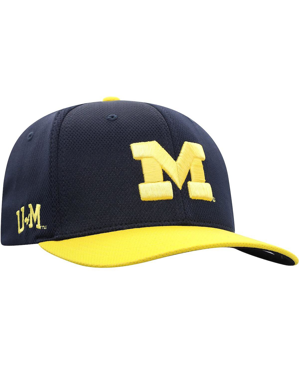 Мужская двухцветная кепка Reflex Hybrid Tech Flex темно-синего цвета с кукурузой Michigan Wolverines Top of the World