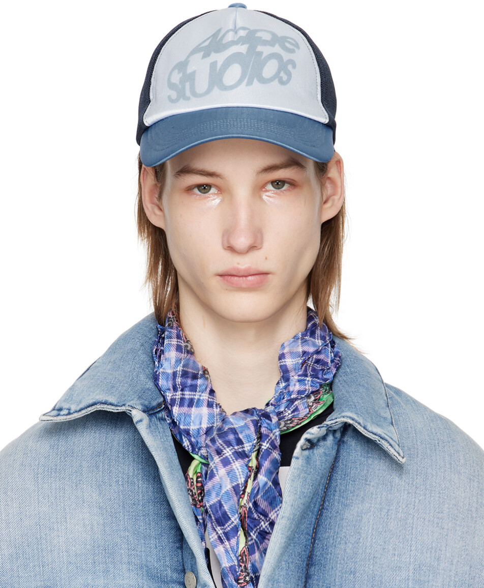 

Синяя флокированная кепка Acne Studios