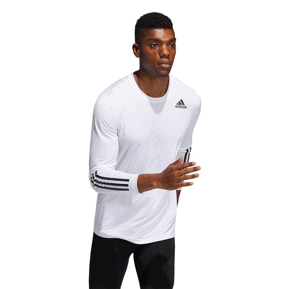 

Футболка с длинным рукавом adidas Techfi3 Stripes Fitted, белый