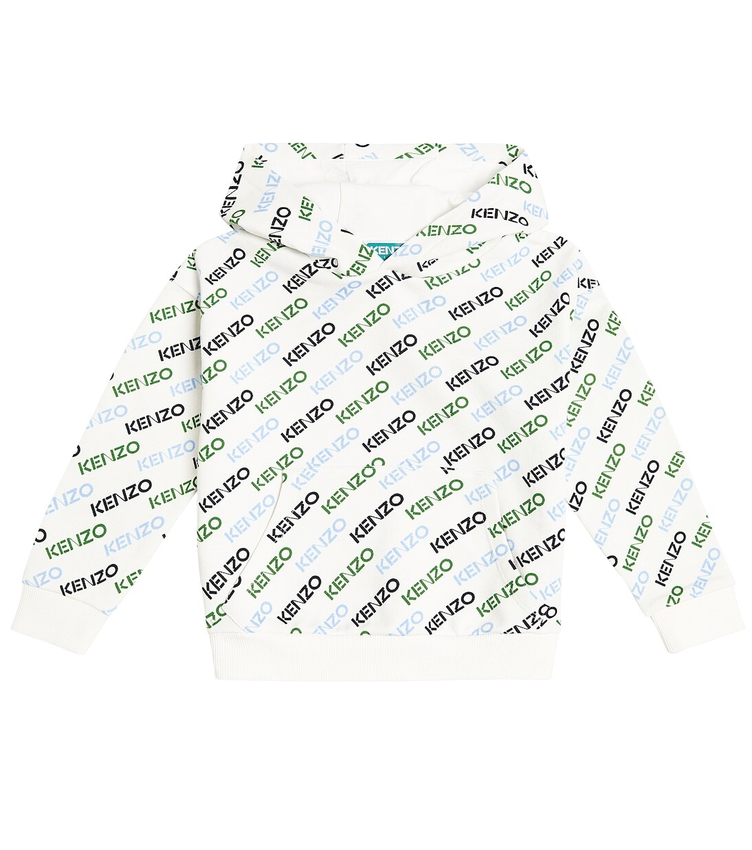 

Худи из хлопкового джерси с логотипом Kenzo, белый
